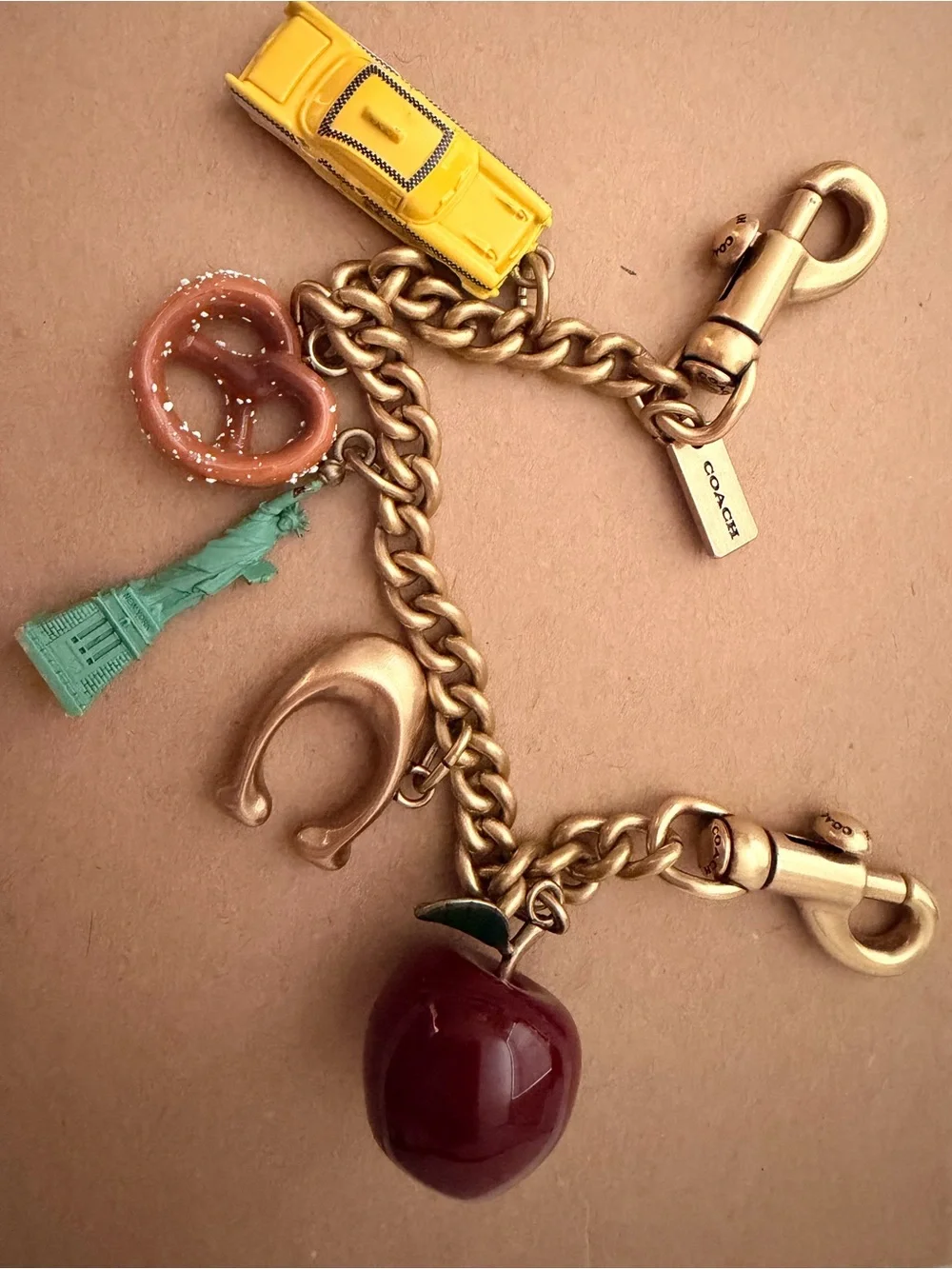 Coach New York City Motif Chain Bag Charm - Picture 2 of 4